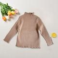 naisibaby Tiered Ruffle Tunic Knitted Top for Kids Casual Fall and Winter Top for Kids Brown Size 5Y