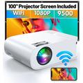 ARTSEA 5G WiFi Projector for iPhone Native 1080P Projector 9500L Full HD Projector Outdoor Video Projector 300 Synchronize Smartphone & 4K Movie Projector Compatible with Laptop/TV Stick/HDMI/PS4