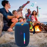 TOPRenddon Small Bluetooth Speaker Outdoor Portable Bluetooth Speaker With LED Light Long Standby Life Wireless Speaker HiFi Stereo Sound Speaker Water Proof Speaker With Deep Bass