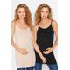 2 Pack Tall Maternity Black & Nude Cami Vest Tops 12 Lts | Tall Women's Maternity Tops