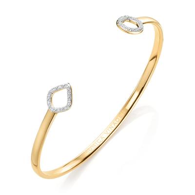 Gold Riva Mini Kite and Mini Circle Diamond Cuff Diamond