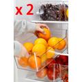2pcs Clear Refrigerator Organizer Bins Kitchen Fridge Storage Box