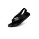 YYUFTTG Sandals men Summer Men Leather Sandals Casual Black Slip On Sandals Man Men's Flat Rubber Leather Flip Flops (Color : Schwarz, Size : 6)