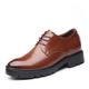 YYUFTTG Mens Leather Shoes Brown Height Increase Elevator Shoes Men Basic Dress Shoes Cow Split Leather Office Formal Shoes Male Derby Shoes (Color : Brown, Size : 6.5)
