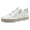 Plateausneaker MARCO TOZZI, Damen, Gr. 39, silber (weiß, silberfarben), Lederimitat, sportlich, Schuhe, Freizeitschuh, Halbschuh, Schnürschuh mit Kontrastbesatz