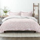 3pc Full/Queen Reversible Comforter Set Pressed Flowers Pink