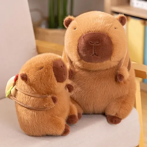 Capybara mit Hamburger Plüschtiere begleiten Spielzeug Stofftiere Welpen puppe Spielzeug Schlaf