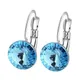 MxGxFam – boucles d'oreilles créoles en cristal bleu marine pour femmes Design Simple 7 couleurs