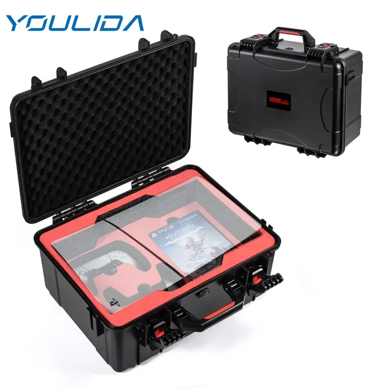 PS5 Slim Tragetasche, harte Aufbewahrungstasche, wasserdichte Box, Reisekoffer für Sony Playstation 5, Konsolen-Controller-Zubehör Image