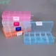Scatola portaoggetti trasparente regolabile da 10 slot per gioielli, anello, orecchino, pillola per farmaci, perline, custodia per organizer in plastica portatile, contenitori da viaggio