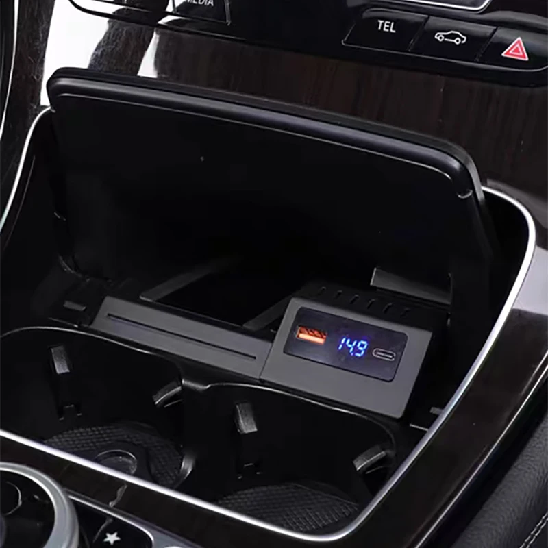15W Auto kabelloses Laden Telefon Ladegerät Schnellladegerät Ladepad Platte für Mercedes Benz W205 X253 GLC AMG C43 C63 Image