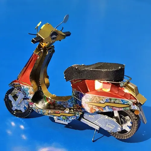 3D Metall Puzzles Motorrad Modell DIY handgemachte bunte Vespa 150 Motorrad Montage Modell Bausteine