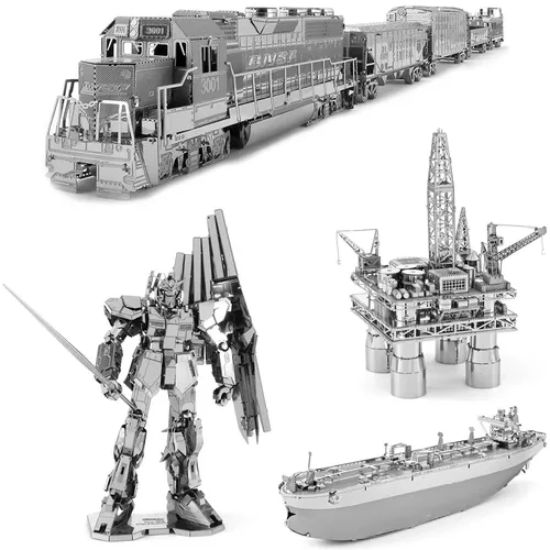 3D Metall Puzzle Set amerikanische Lokomotive uss Roosevelt Ölbohr modell Geschenk für Kinder 14