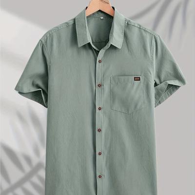 TEMU Men's Casual Button-down Short Sleeve Shirt Image