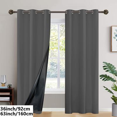 TEMU Blackout, Insulated Curtains With Coated Insulating Lining, Suitable For Living Room, Bedroom, Kitchen, Bathroom, Home Decoration, Room Decoration, 2pc Image