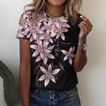 T-shirt per abiti da donna Top moda per donna T-shirt da donna estiva a maniche corte con stampa floreale 3D T-shirt taglie forti