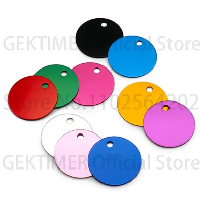 100Pcs Round Tag ID Blank NamePlate Laser Engraving Personalized Pet Name Necklace Accessorie
