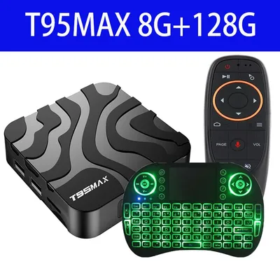 New H618 Android 14 T95 Max Smart TV Box Double Wifi 2.4G&5.8G 6K 3D Ram 8G Rom 128GB 64GB Voice