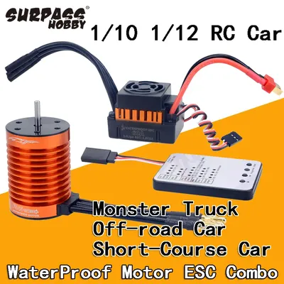 1:10 1:12 1:14 RC Part Waterproof F540 3300KV 4370KV Brushless Motor W/60A ESC for Wltoys 144001