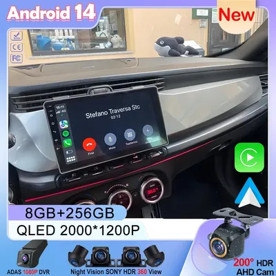 Android 14 Car Radio Multimedia Player For Alfa Romeo Giulietta 2010 - 2014 Stereo Head Unit Carplay Android Auto Screen No 2din