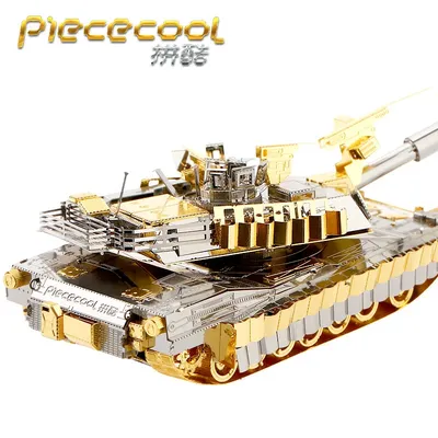 Piececool tank 3D Metal Puzzle M1A2 SEP TUSK TANK Model DIY Laser Cutting Assemble Jigsaw Toy