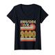 Damen Fantastisch seit 2000 Geburtstag Retro Vintage Geboren seit 2000 T-Shirt mit V-Ausschnitt