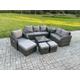 Rattan Garden Furniture Set With Table Sofa Square Coffee Table Reclining Chair Love seat sofa Side 3 Seater Sofa 3 Footstools