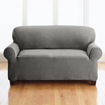 BH Studio Brighton Stretch Loveseat Slipcover by BH Studio in Charcoal