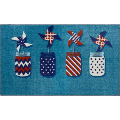 Pinwheels Blue Kitchen Rug by Mohawk Home in Blue (Size 30 X 50)