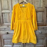 J. Crew Dresses | J. Crew Small Mustard Yellow Dress V-Neck Crochet Long Sleeve Lined Re-Imagined | Color: Yellow | Size: S