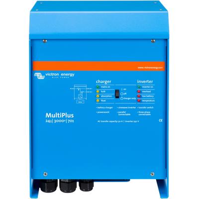 Wechselrichter VICTRON ENERGY "»Inverter / Charger Victron MultiPlus 24/3000/70-50«", blau, B:25,8cm H:21,8cm L:36,2cm, Aluminium, Wandler, 3000 W, 24 VDC