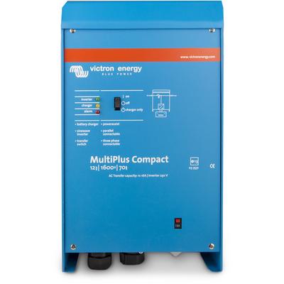 Wechselrichter VICTRON ENERGY "»Inverter / Charger Victron MultiPlus C 24/2000/50-30 230V VE.Bus«", blau, B:25,5cm H:12,5cm L:52cm, Aluminium, Wandler, 2000 W, 24 VDC Image