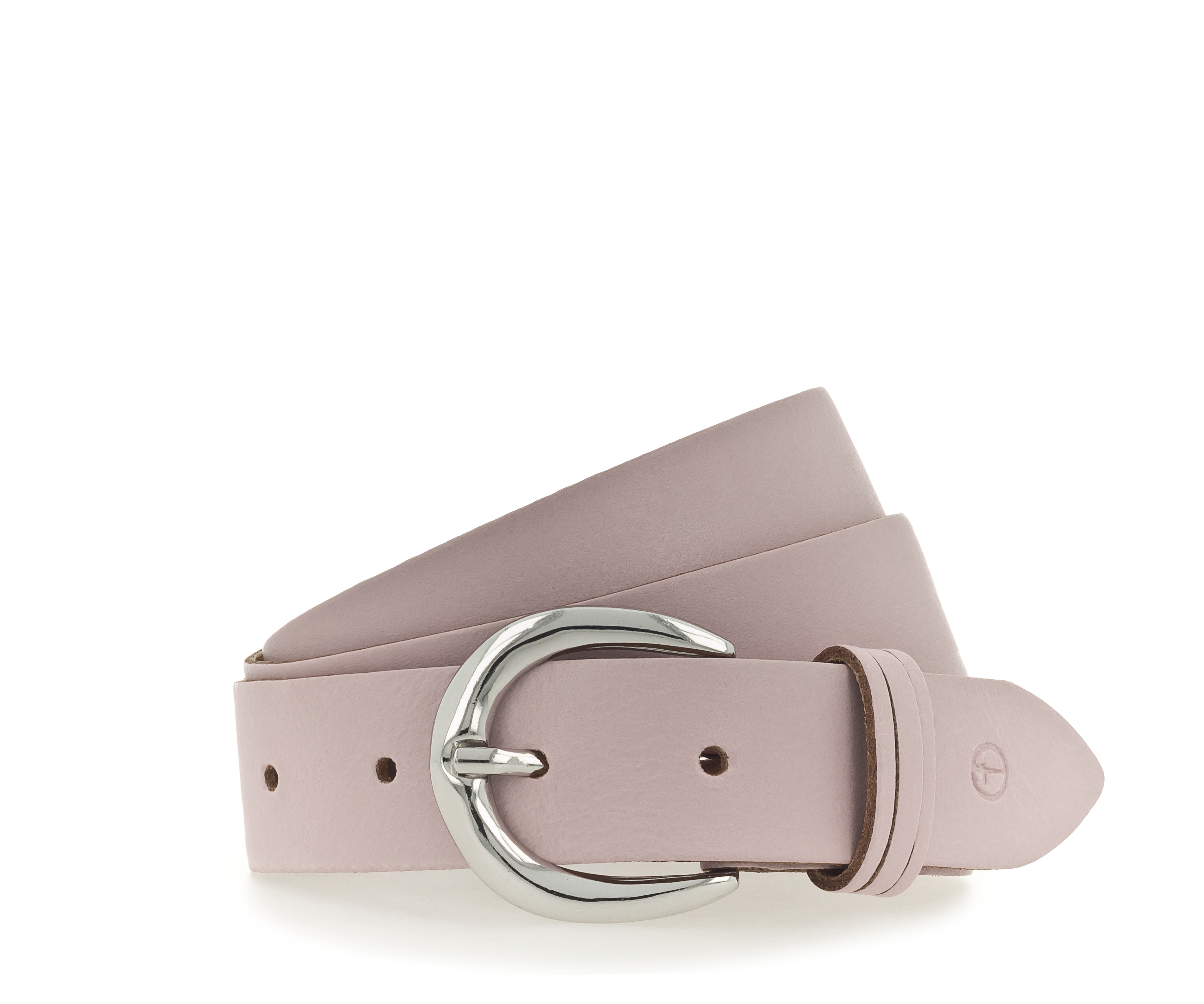 Ledergürtel TAMARIS "Clara Silver", Damen, Gr. 80, rosa (hellrosa), Rindsleder, unifarben, Basic, Gürtel Ledergürtel, mit glänzender silberfarbener Schließe Image