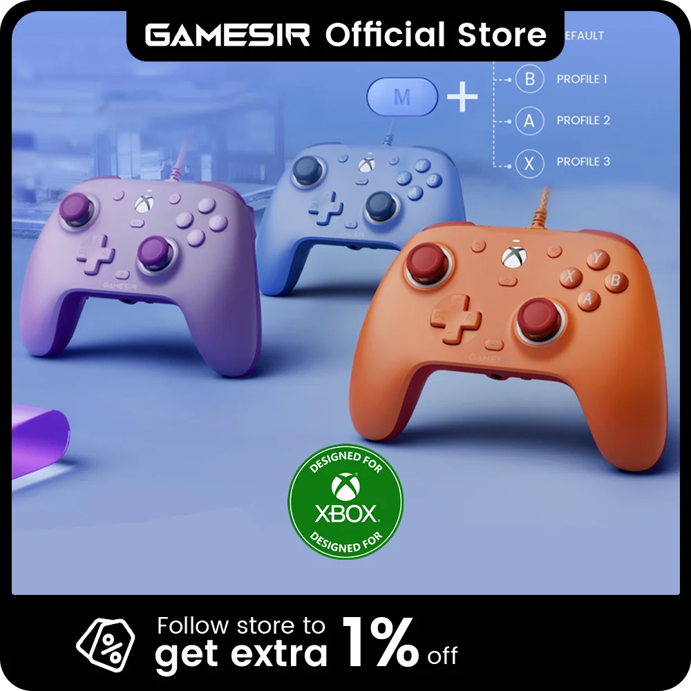 Manette de jeu GameSir G7 SE Xbox pour Xbox Series X, Xbox Series S, console de jeu Xbox One, PC Joystick à effet Hall