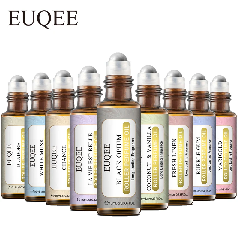 EUQEE 10 ml Rollenschmier-Duftöl für Frauen, frische Linie, Kokosnuss-Vanille-Engel, für Aromatherapie, DIY-Seife, Kerzenherstellung Image