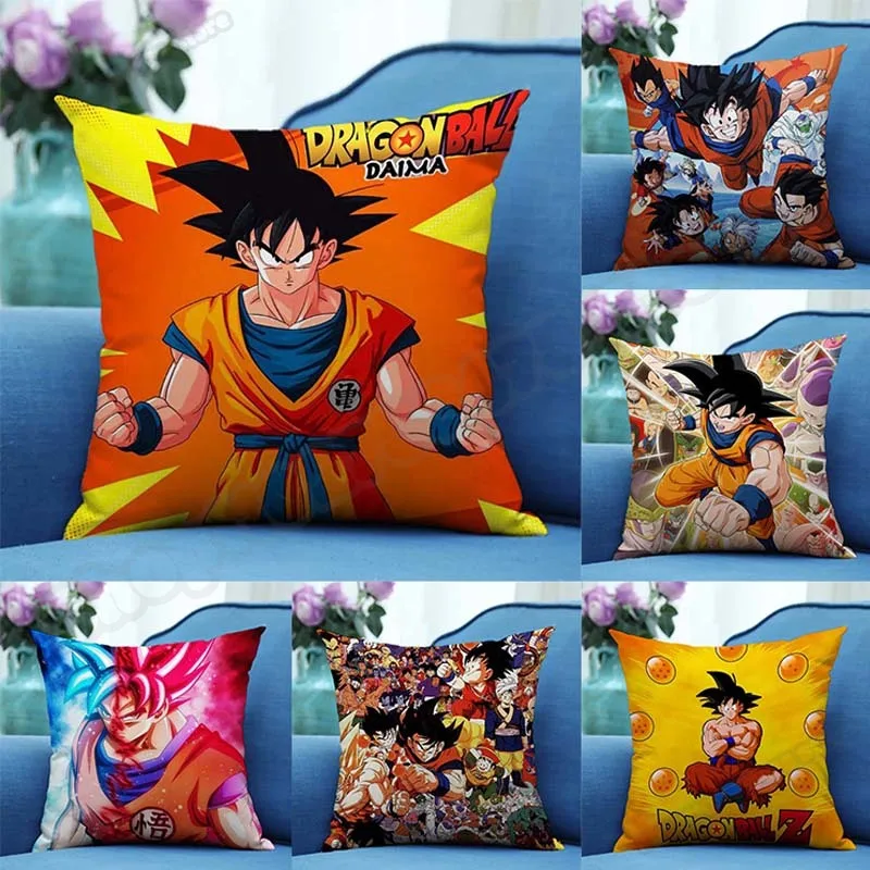 DRAGON BALL Anime Bedruckter Kissenbezug Cartoon Kissenbezug Heimtextilien Dekorationen Zubehör Kissenbezug Kinder Geburtstagsgeschenke