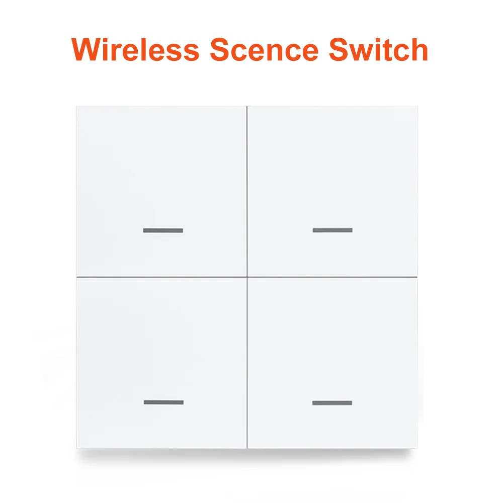 Smart ZigBee Switch 4-Gang-Szenario 12 Szenenschalter Druckknopf-Controller Unterstützung deCONZ Zigbee2mqtt Home Assistant Image