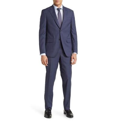 Tailored Fit Stretch Wool Suit - Blue - Peter Mill...
