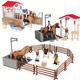 Farm Ranch Toys Stable Doll Playset Horse Club With Rider Stable Enclosure Horseback Riding Doll Animal Playset Gifts For Girls And Boys Christmas Day Gifts Children's Play House Toys La Ferme