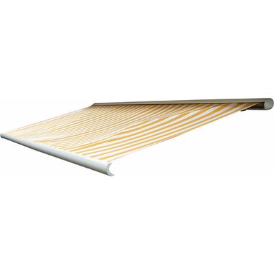 Ersatz-Bezug für Markise HHG 514, Vollkassette Ersatzbezug Sonnenschutz 4x3m Polyester gelb-weiß Image