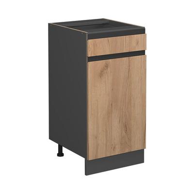 Küchenunterschrank R-Line, Goldkraft Eiche, 40 cm J-Shape, ohne Arbeitsplatte Vicco
