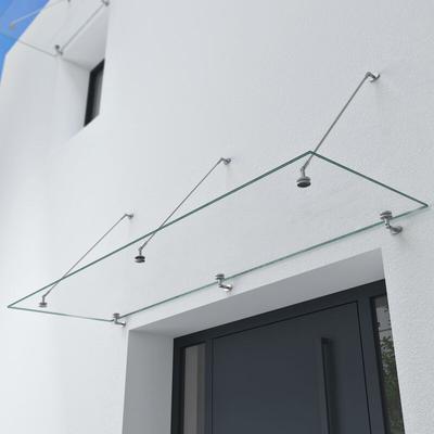 Sogood - doporro® Vordach Überdachung vsg mit sgp Folie VDG02K Maße:90x300cm 3 Edelstahl Image