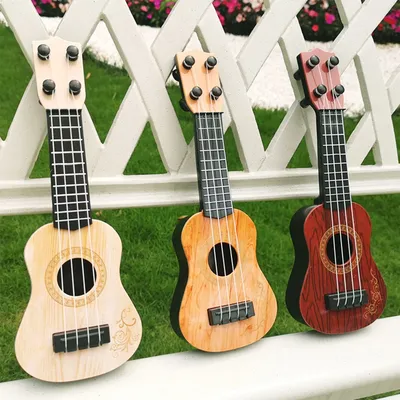 1-5PCS Kids Ukulele Guitar Musical Toy 4 Strings Mini Model Electric Guitar Miniature Musical