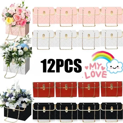 Flower Box Rose Packaging Box Portable Valentine's Day Birthday Party Gifts Wrapping Paper Bag Gift