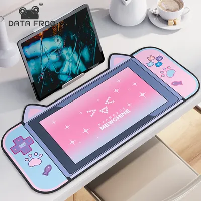 DATA FROG Cute Mousepad 80*40 Large Size Keyboard Table Mat Anti-slip Computer Desk Pad Kawaii Cat