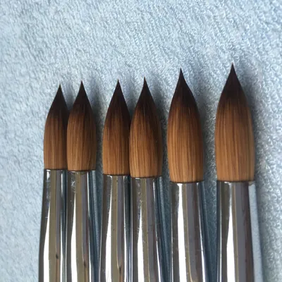 Big Size Round Sharp 1pcs 10#12#14#16#18#20#22#24 Kolinsky Sable Drawing Acrylic Nail Art Brush Red