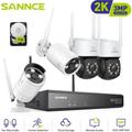 SANNCE 3MP Kit Videosorveglianza Wireless Telecamera IR Visione Notturna Rilevazione Movimento