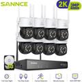 Sannce - Kit Videosorveglianza 10CH Wireless 3MP Telecamere Visione Notturna Avviso E-mail WiFi