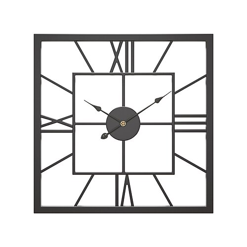 Wanduhren große Vintage Luxus Wanduhr Metall mit Spiegel Wanduhr modernes Design leise quadratische Uhren Wand Wohnkultur Image