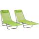 Outsunny 2 Piece Folding Sun Loungers with Adjustable Backrest, Pillow, Green